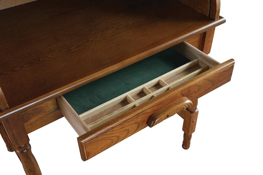 Palmetto Warm Honey Roll Top Secretary Desk