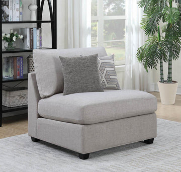 Charlotte Transitional Grey Armless Chair