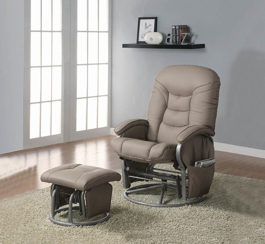 Casual Faux Leather Glider Recliner