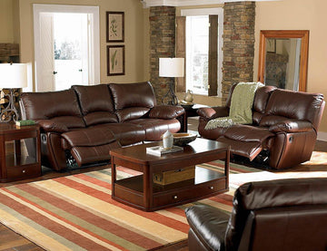 Clifford Motion Dark Brown Reclining Three-Piece Living Room Set