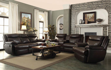 MacPherson Power Motion Brown Three-Piece Living Room Set