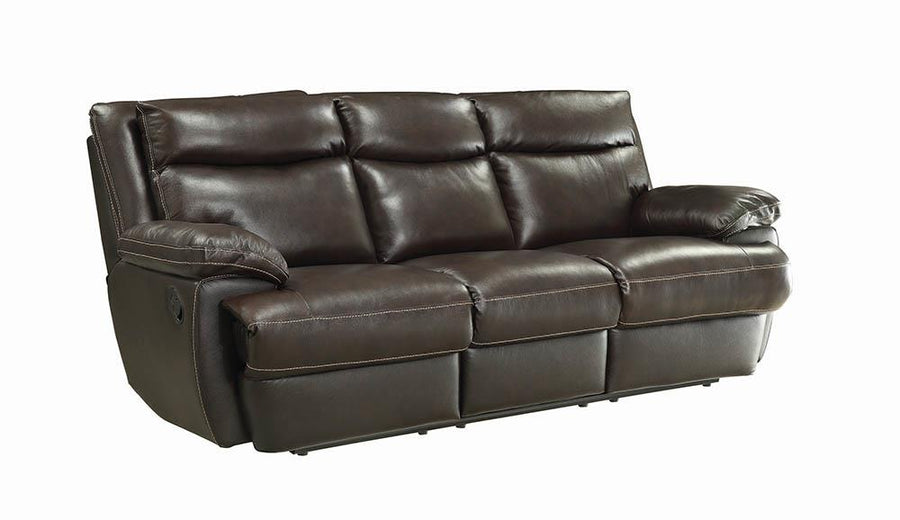 MacPherson Brown Leather Reclining Sofa