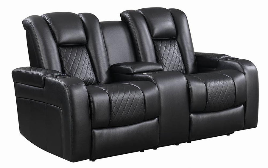 Delangelo Black Power Motion Reclining Loveseat