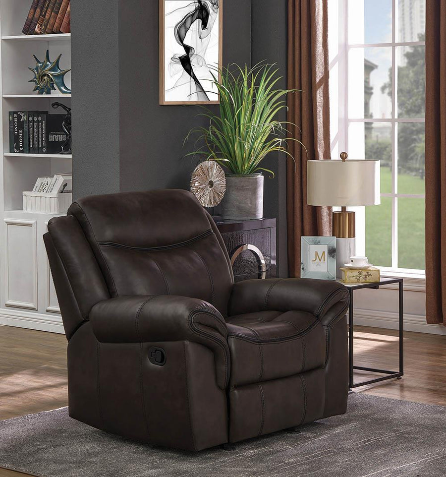 Sawyer Transitional Brown Glider Recliner