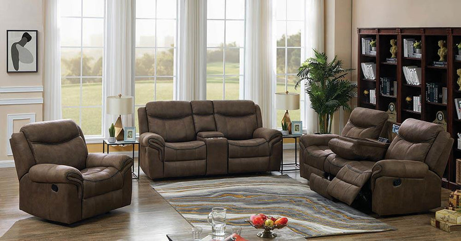 Sawyer Transitional Light Brown Three-Piece Living Room Set