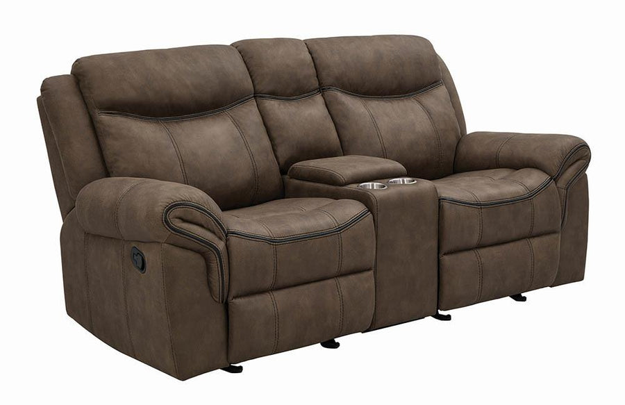 Sawyer Transitional Taupe Motion Loveseat