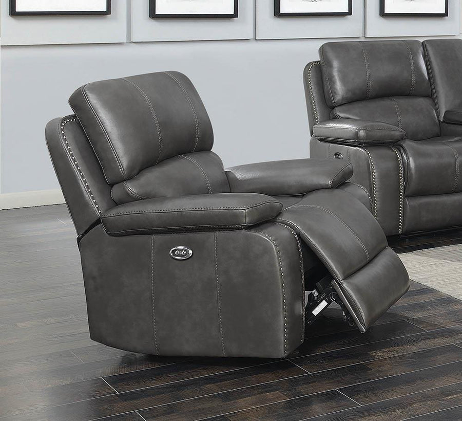 Ravenna Casual Charcoal Power Glider Recliner