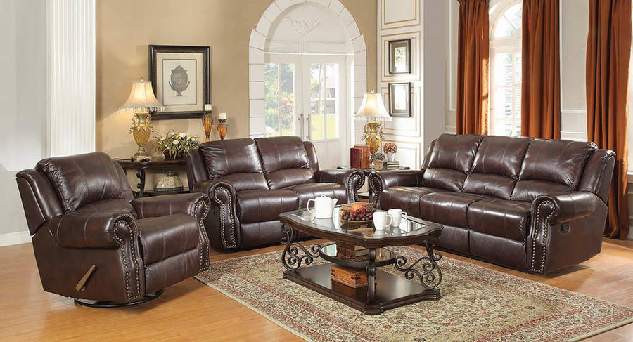 Sir Rawlinson Tobacco Leather Reclining Loveseat