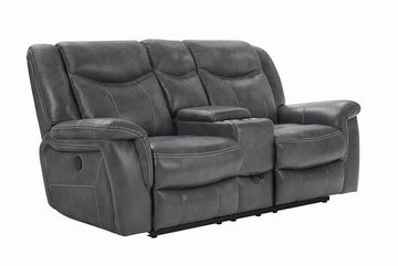 Conrad Transitional Grey Power Loveseat