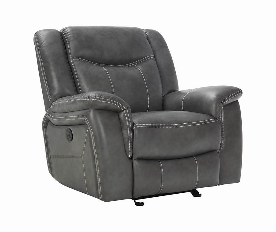 Conrad Transitional Grey Power Recliner