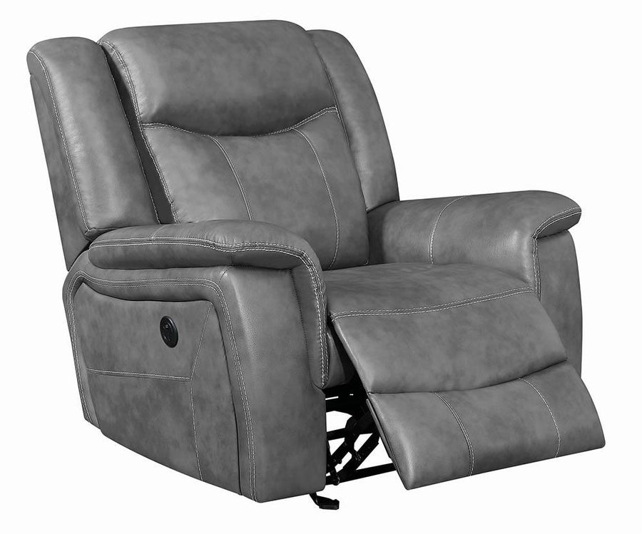 Conrad Transitional Grey Power Recliner