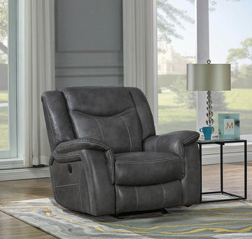 Conrad Transitional Grey Power Recliner