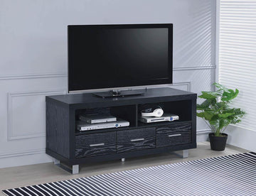 Contemporary Black Oak TV Console