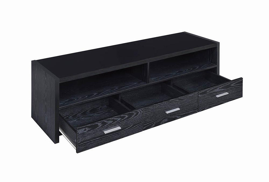 Contemporary Black Oak TV Console