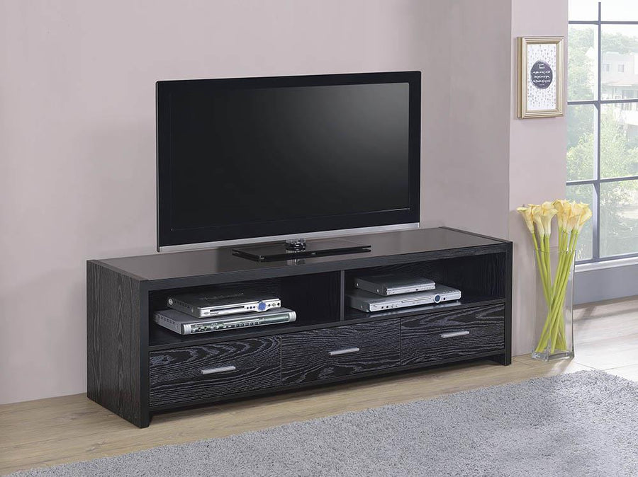 Contemporary Black Oak TV Console