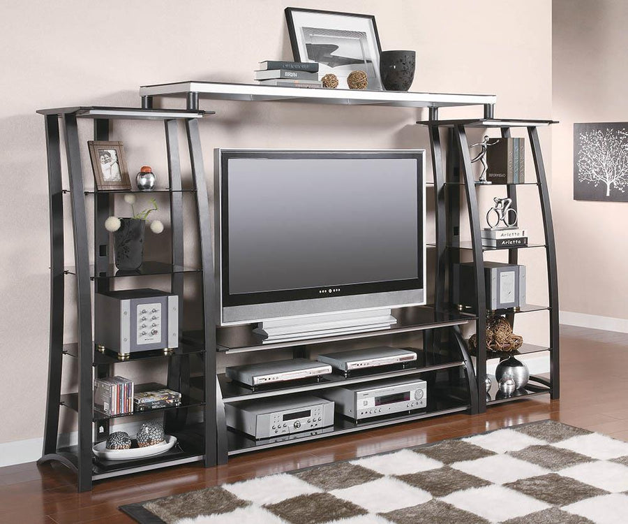 Contemporary Matte Black TV Console