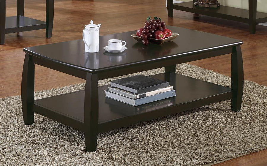 Wood Top Espresso Coffee Table