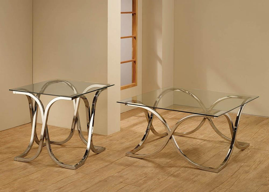 Contemporary Nickel End Table