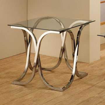 Contemporary Nickel End Table