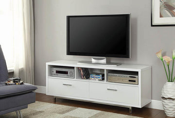 Transitional White TV Console