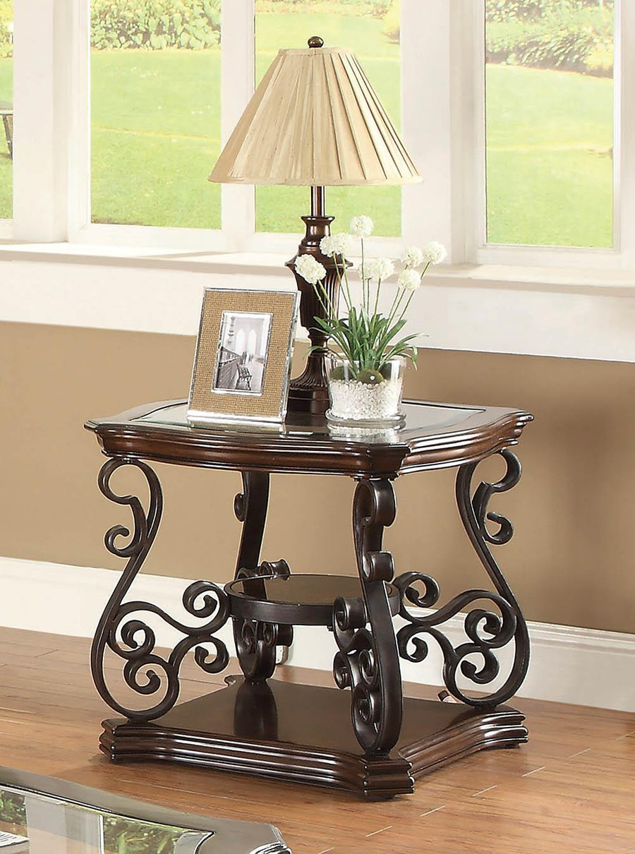 Occasional Traditional Dark Brown End Table