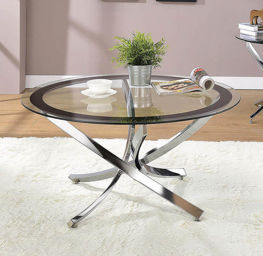 Glass Top Chrome Coffee Table