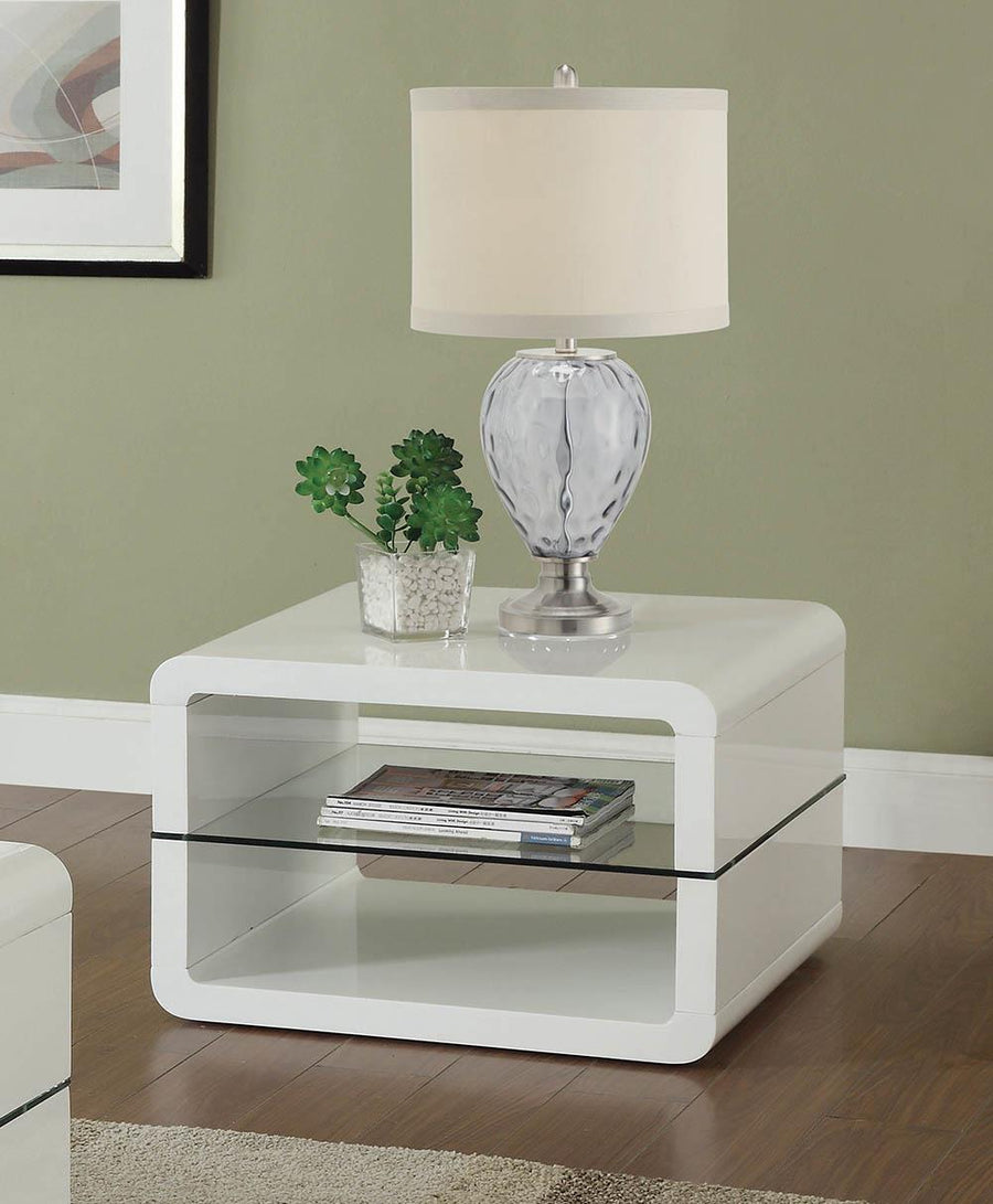 Modern White End Table