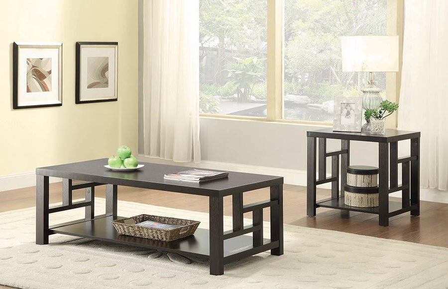 Transitional Cappuccino End Table