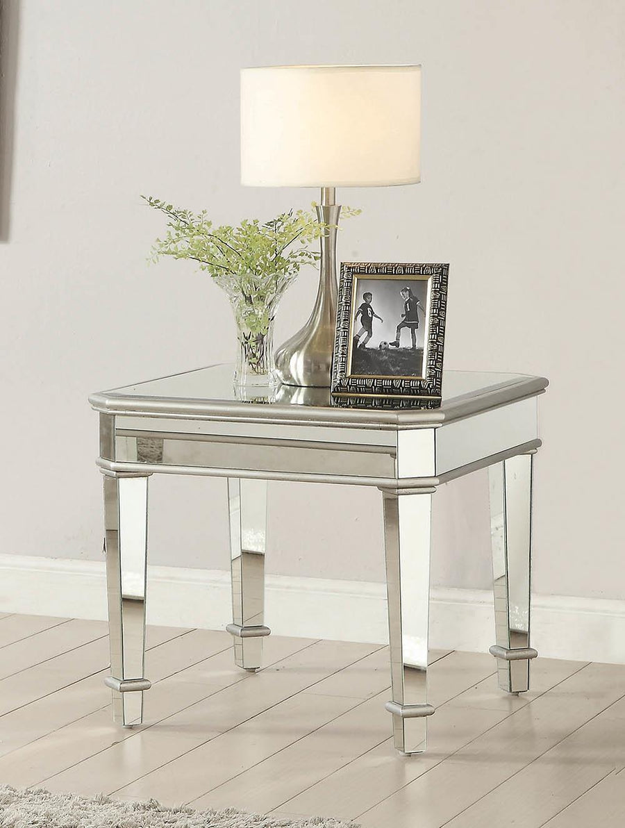 Contemporary Silver End Table