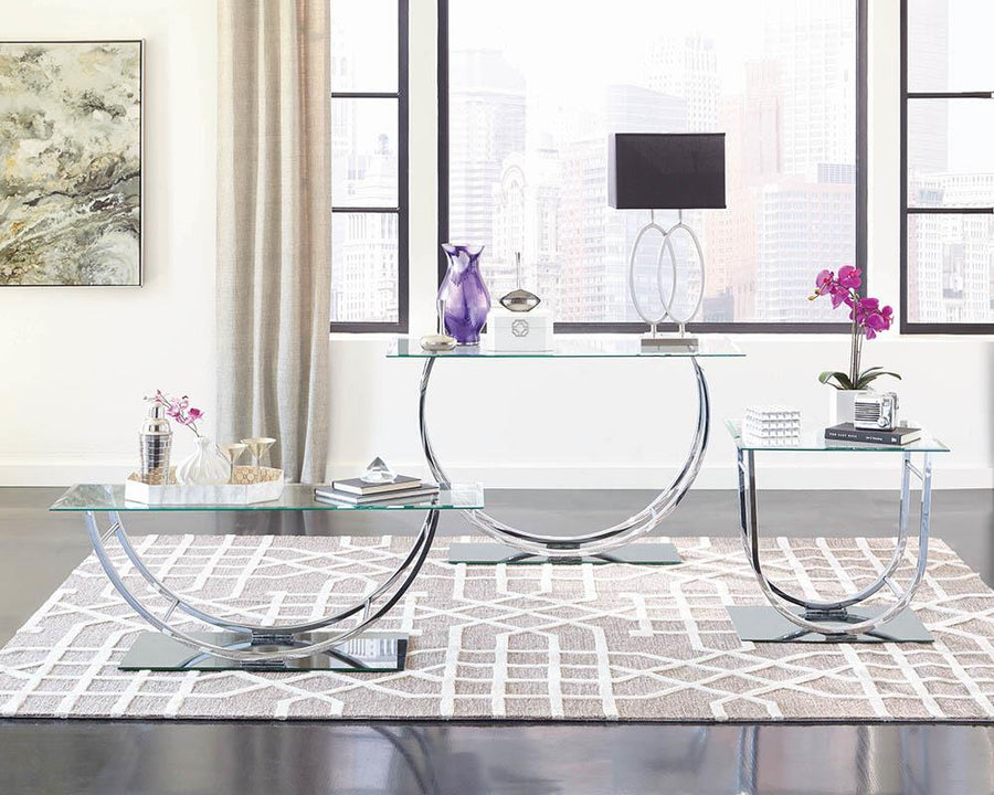 Contemporary Chrome Coffee Table