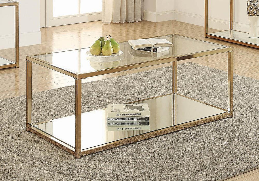 Calantha Modern Chocolate Chrome Coffee Table