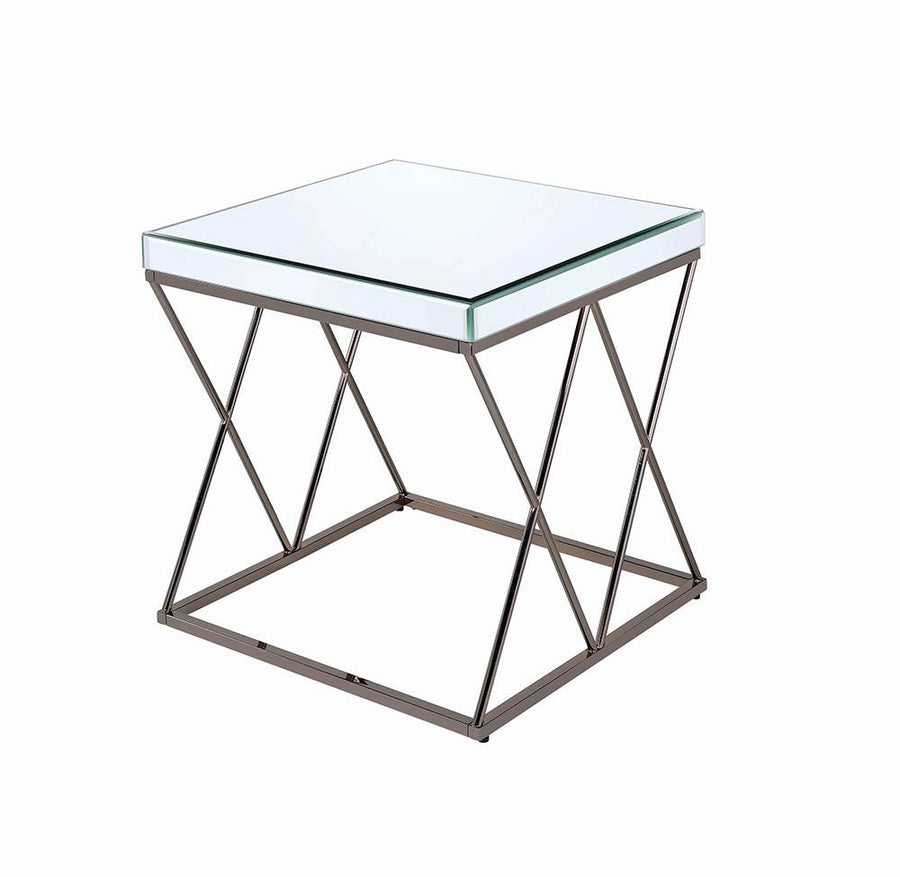 Contemporary Black Nickel End Table