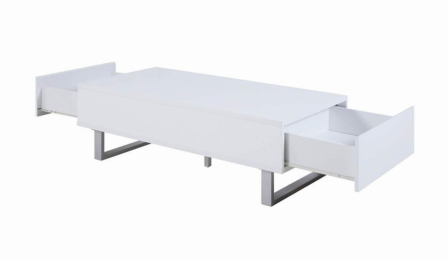 Contemporary Glossy White Coffee Table