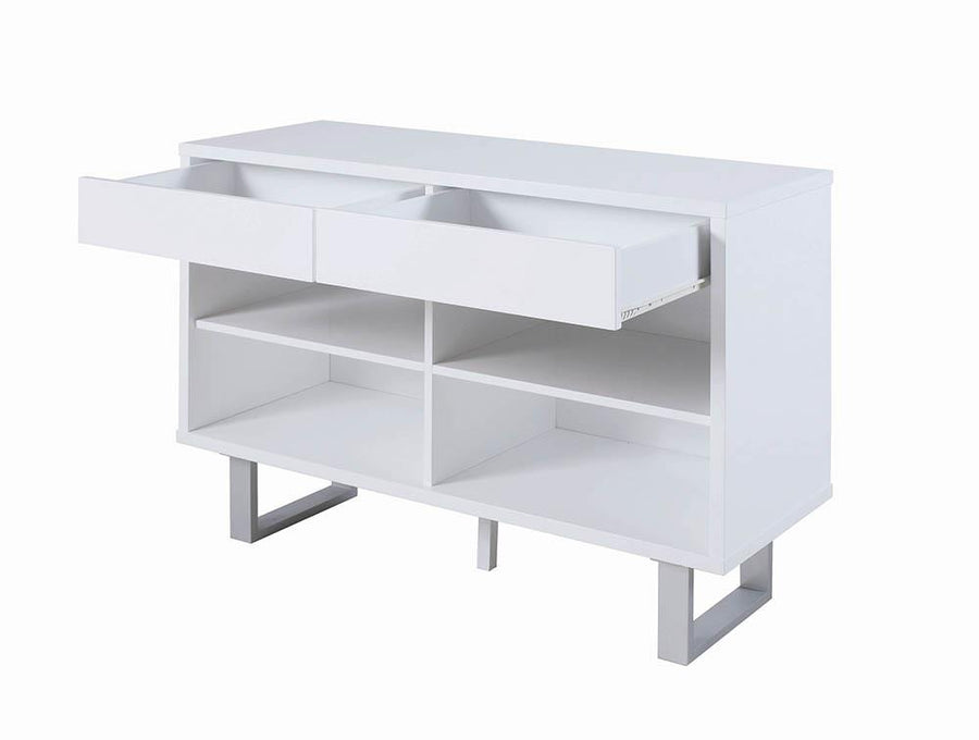 Contemporary Glossy White Sofa Table