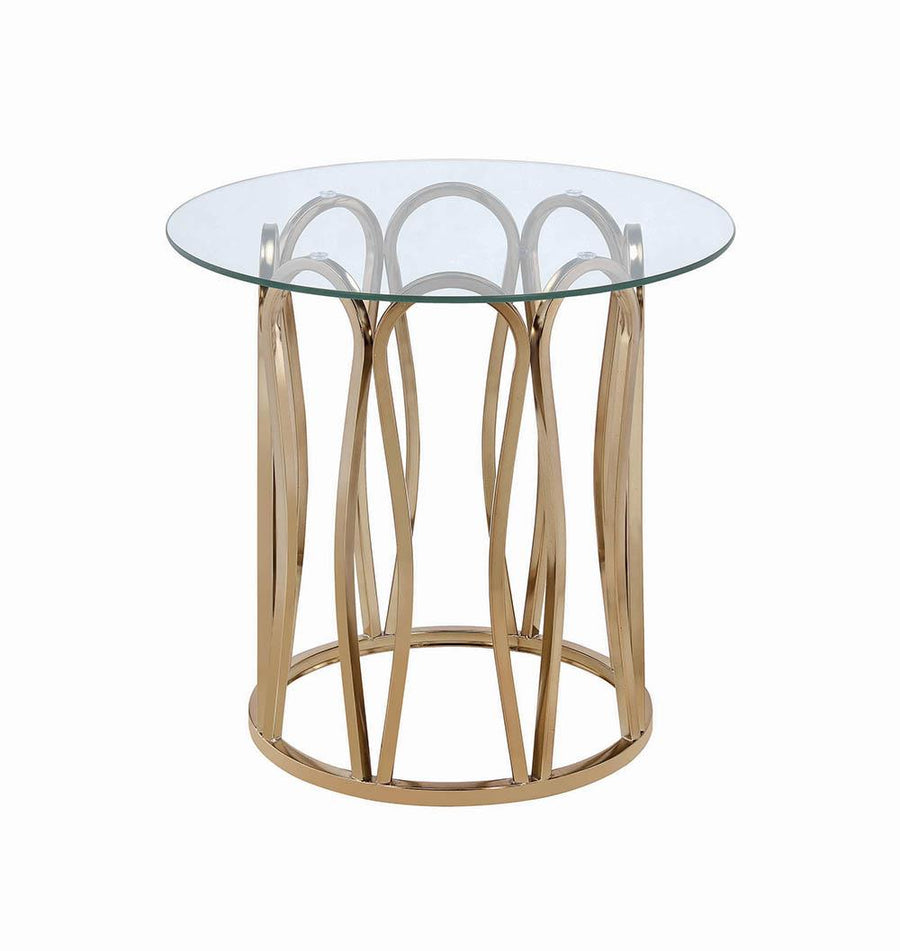 Modern Chocolate Chrome End Table