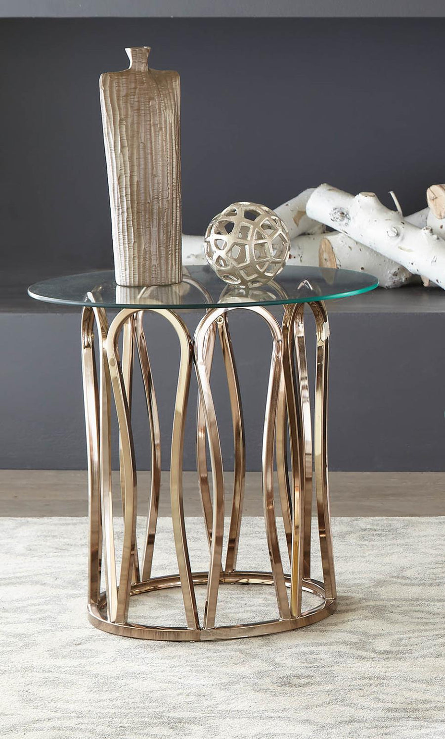 Modern Chocolate Chrome End Table