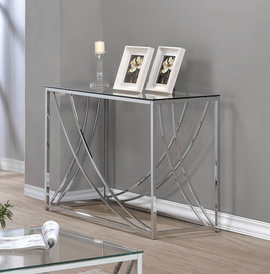 Contemporary Chrome Sofa Table