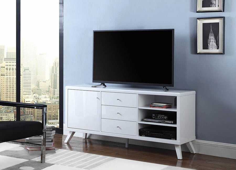 Contemporary White TV Stand