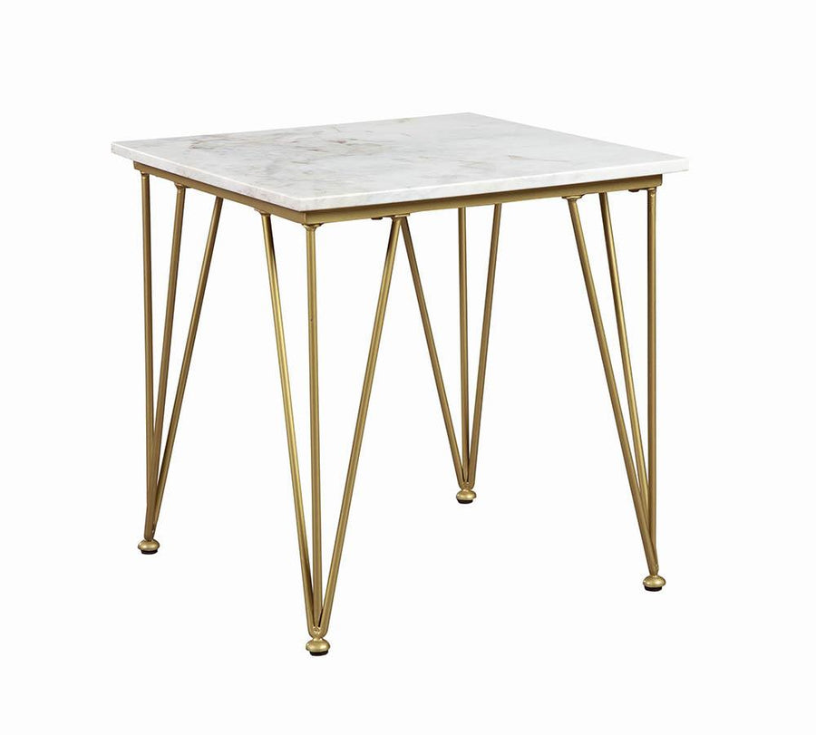 Modern White and Gold Side Table