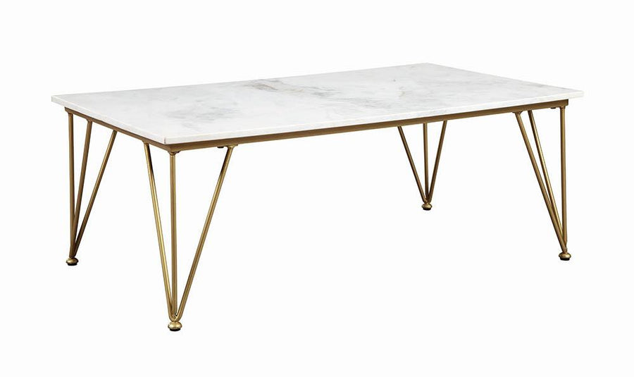 Modern White and Gold Coffee Table