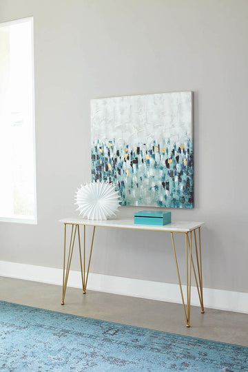 Modern White and Gold Sofa Table