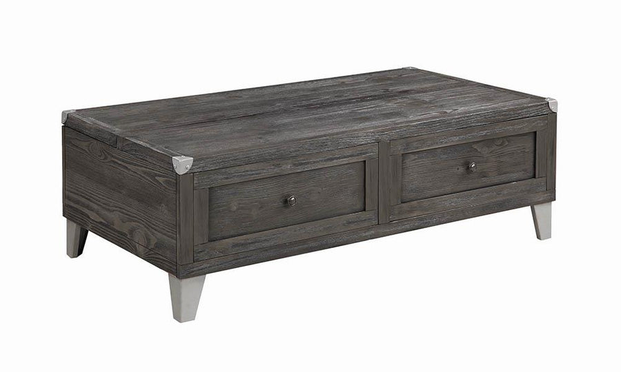 Rustic Grey Lift-Top Coffee Table