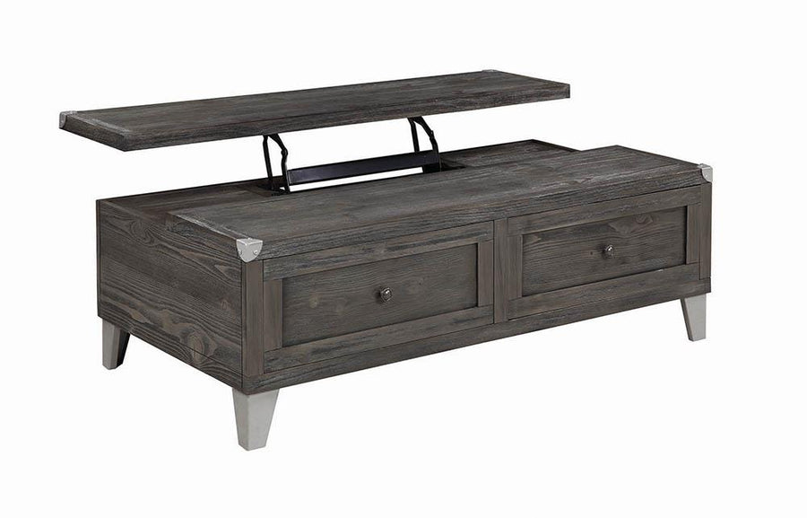 Rustic Grey Lift-Top Coffee Table