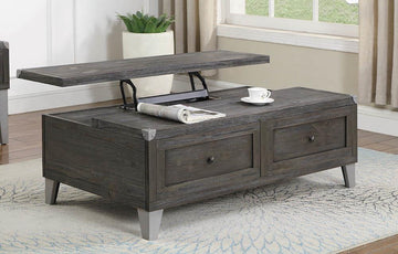 Rustic Grey Lift-Top Coffee Table