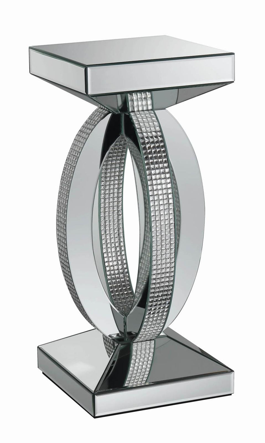 Contemporary Silver Mirrored Side Table