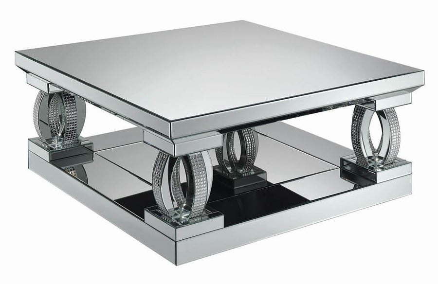 Contemporary Silver Mirrored Coffee Table