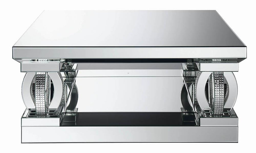 Contemporary Silver Mirrored Coffee Table