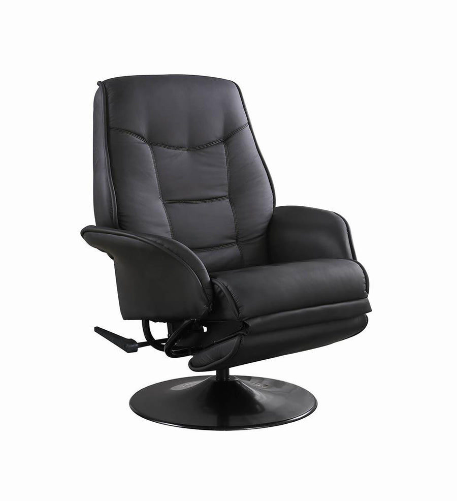 Berri Contemporary Black Swivel Recliner