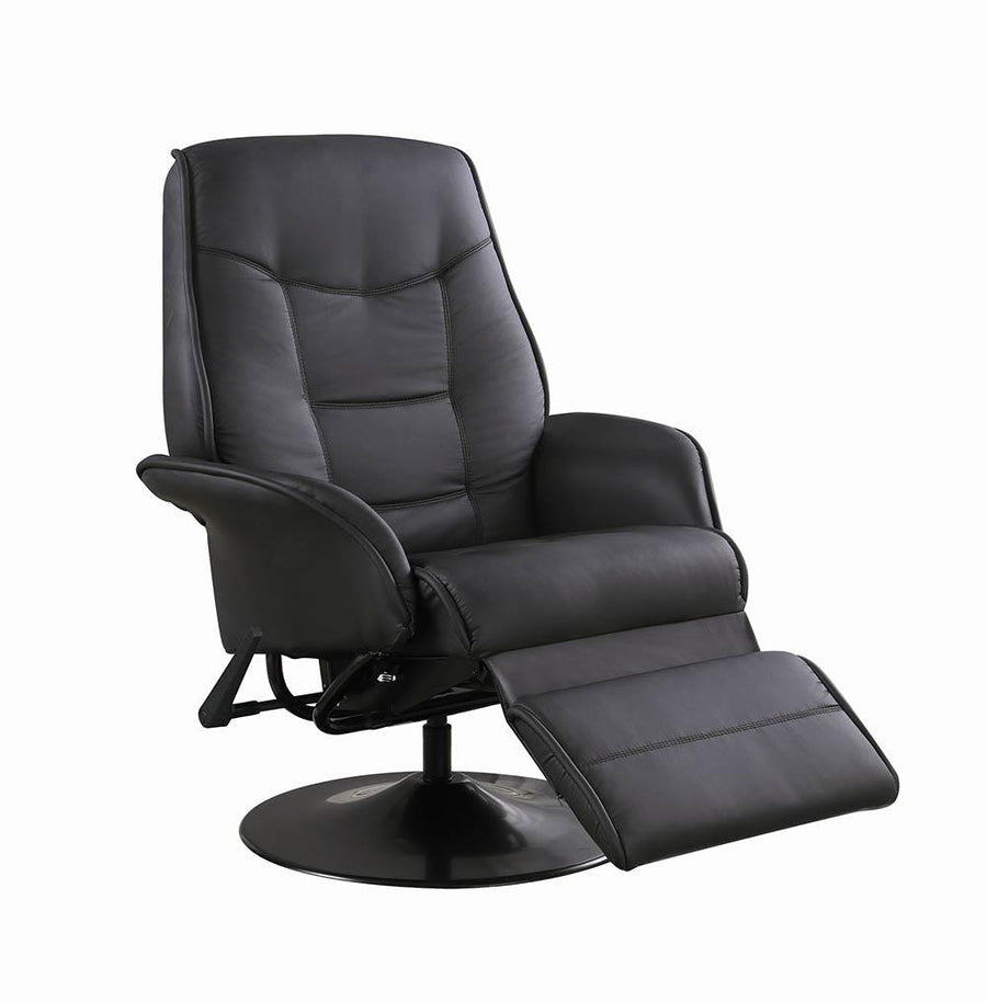 Berri Contemporary Black Swivel Recliner