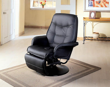 Berri Contemporary Black Swivel Recliner